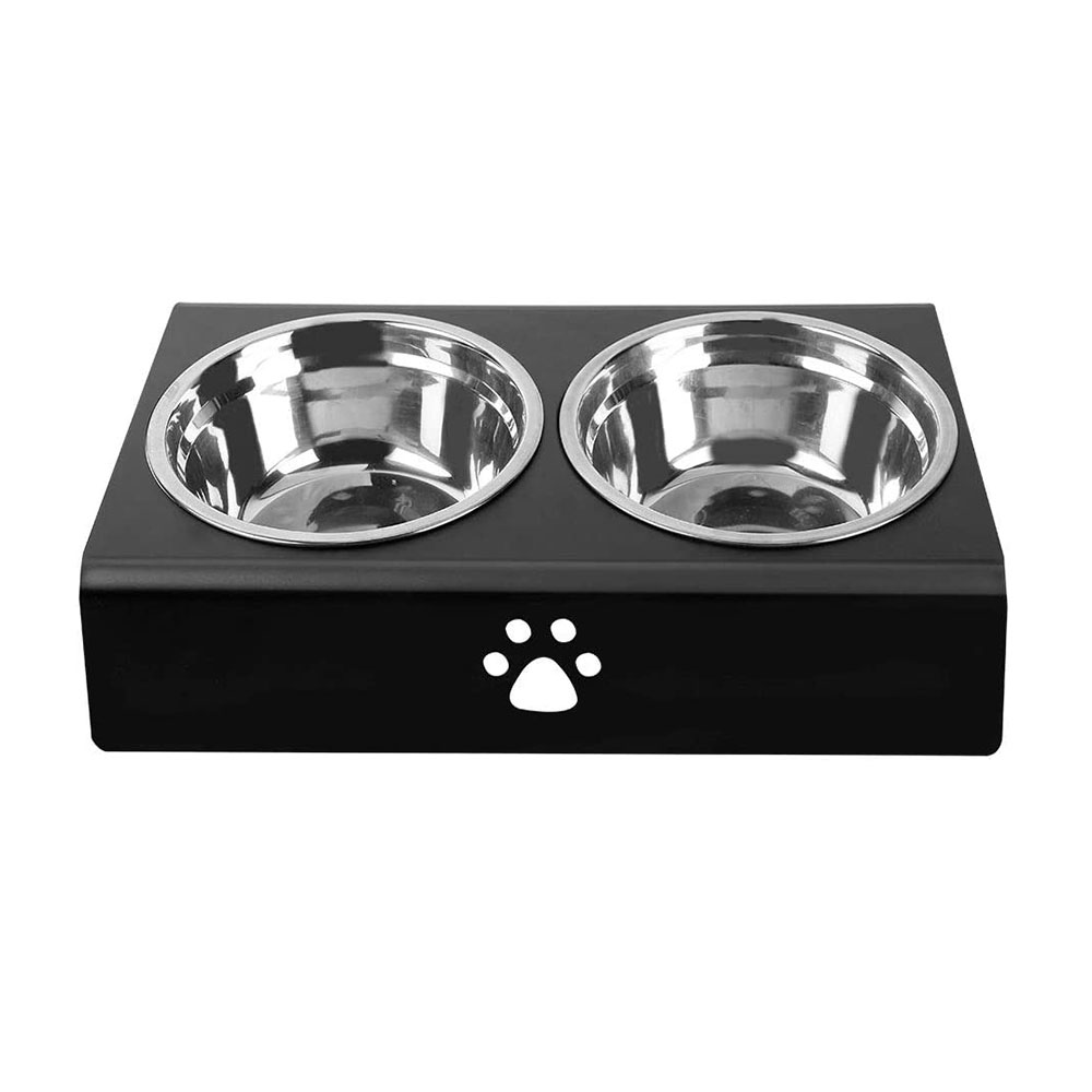 Mtundu Wamakonda Plexiglass Pet Feeder Black Acrylic Pet Cat Dog Bowl Holder