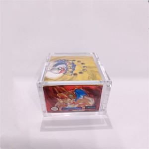 कस्टम थोक पहिलो संस्करण स्ल्याब एक्रिल एलिट ट्रेनर कार्ड आस्तीन डिस्प्ले केस एक्रिलिक पोकेमोन बूस्टर बक्स प्रोटेक्टर बक्स