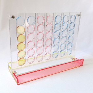 אקריליק חיבור ארבעה סט צבע מותאם אישית לוח משחק אקריליק Lucite