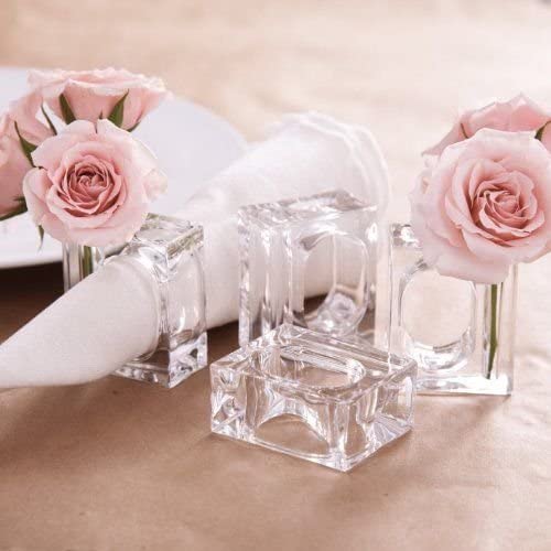 ของตกแต่งโต๊ะ แหวนผ้าเช็ดปากอะคริลิคใส แจกันดอกตูม ที่ใส่ดอกไม้
