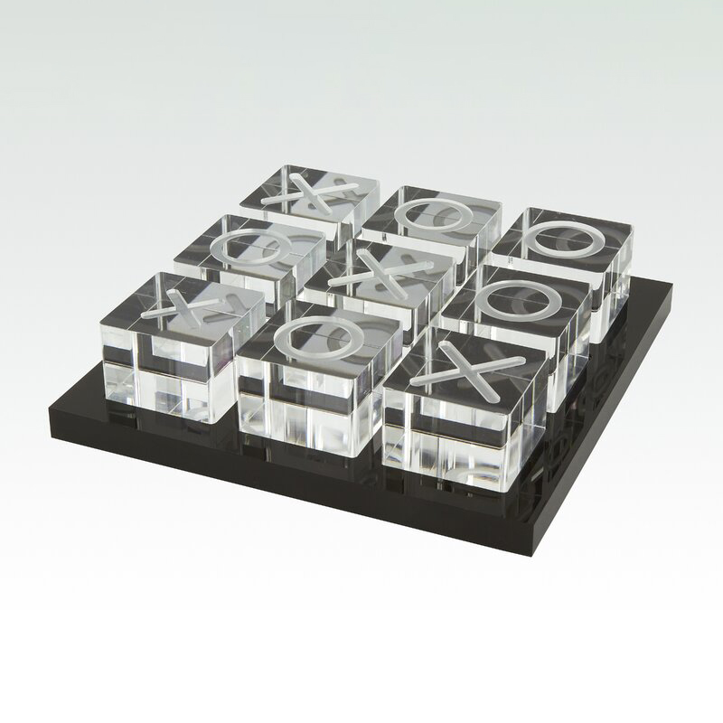 Deluxe Acrylic Tic Tac Toe Set 3D Luxury Crystal Board Mchezo Lucite
