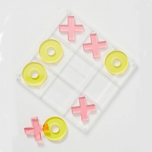 Tabuleiro de acrílico transparente e bloco de presente de acrílico com 32 peças de xadrez