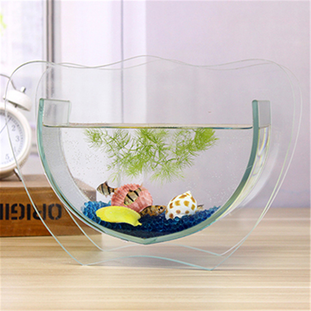 Desktop Transparan Plexiglass Acrylic Aquarium Fish Tank Of Aquaculture pikeun Ikan Mas Betta Lauk Leutik pikeun Kantor Usaha Imah