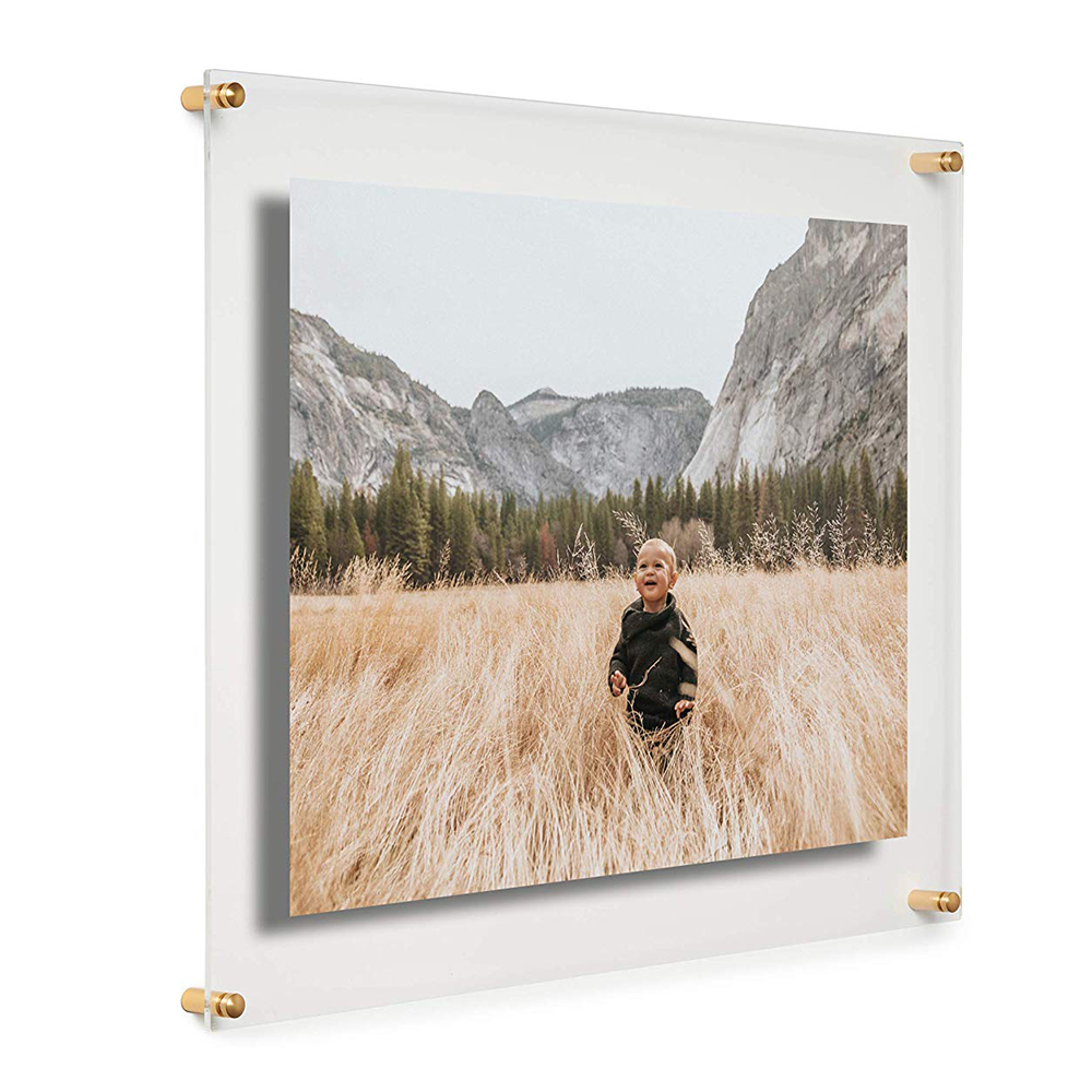 מסגרת אמנותית 16×20 19 x 23 אינץ' פוסטר מרחף מסגרת קיר אקריליק עם ברגים זהב