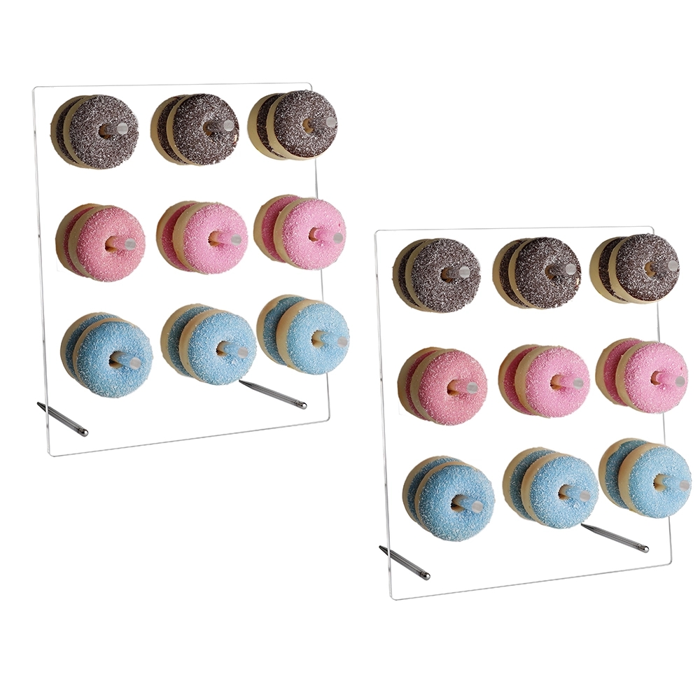 एक्रिलिक डोनट वाल वेडिङ डेकोर डोनट्स डिस्प्ले होल्डर खाली गर्नुहोस्
