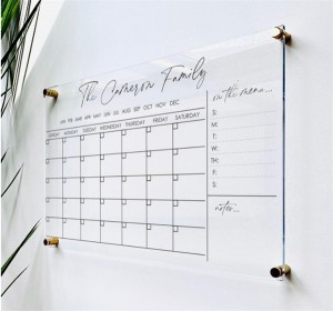 custom Mounted Floating memberikan sublimasi hang digital coloring printing bulanan tahun acrylic dry erase calendar for wall