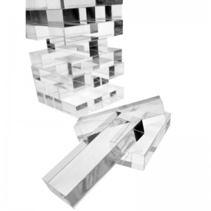 Гульня-галаваломка 54 шт празрыстых блокаў Lucite Block 3D Luxury Acrylic Stacking Tower