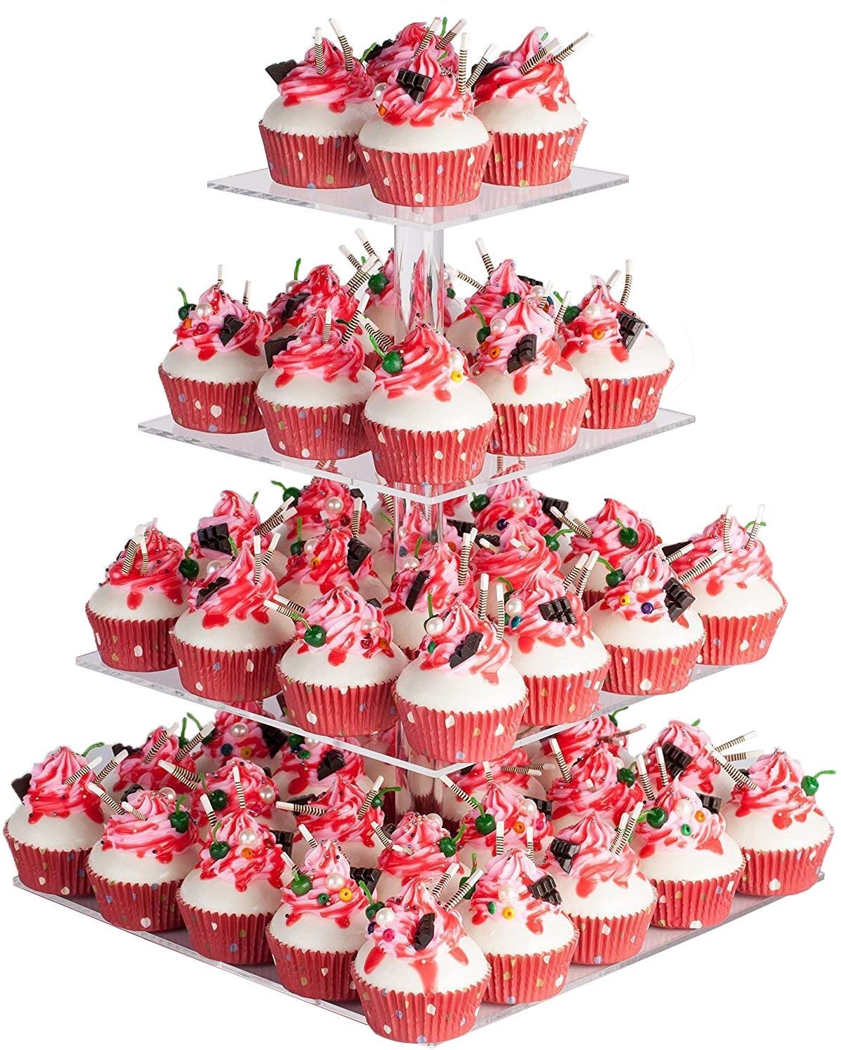 Бесплатен сет држач за свадбени торти од акрилни чисти нивоа за свадби Роденденски забави Бонбони за Ноќта на вештерките декември