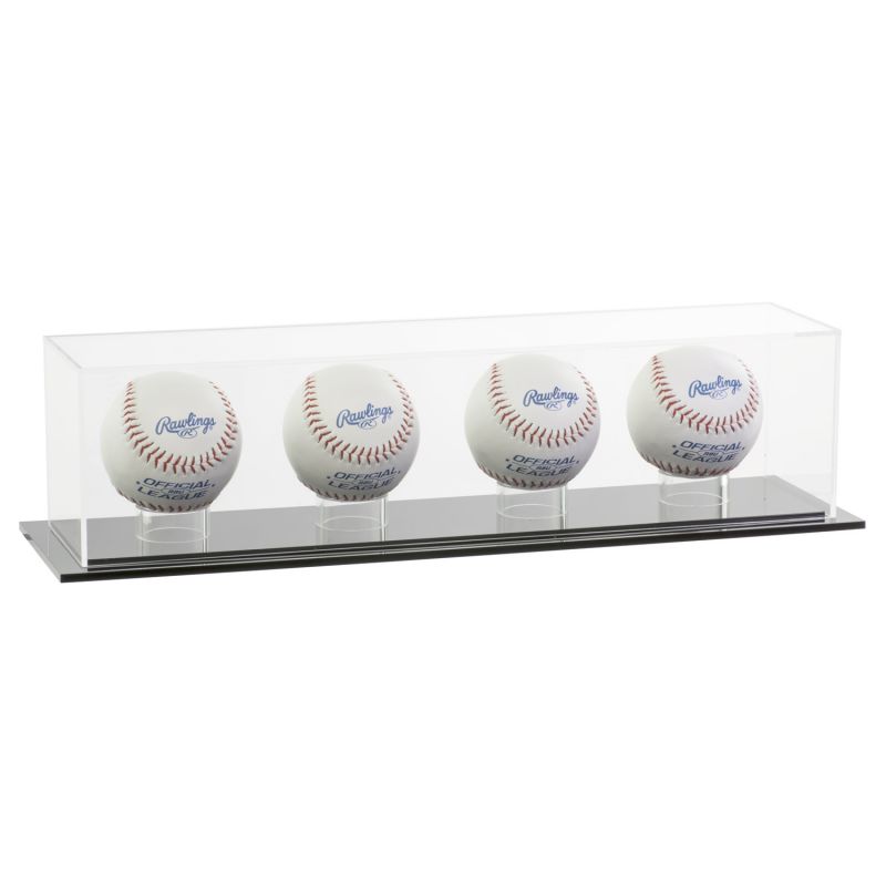 Malo Ogulitsira Pa Desktop Sports Shopu Yowonekera Yomveka Ya Acrylic Quad Baseball Display Case