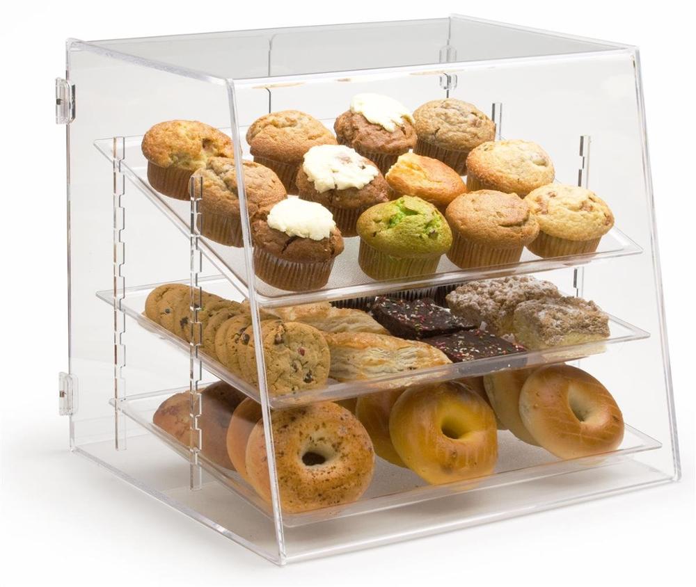 Toko Bakery Kue Adat Hapus Jandéla Box Acrylic Dahareun Panyimpenan Box Roti Cookie Cupcake Donat Témbongkeun Case