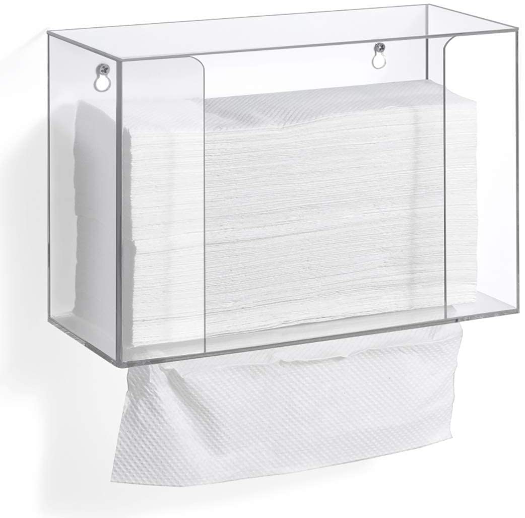 Kualitas luhur Tembok dipasang Acrylic Tissue Paper Napkin Box Holder