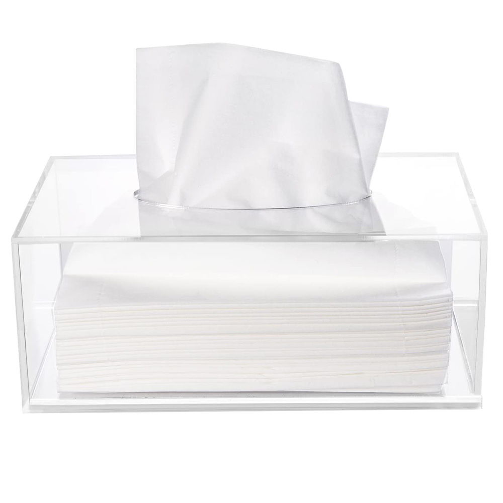 Kaxxa tat-Tissue Dispenser tal-wiċċ tal-plastik Detentur tal-kopertura akriliku Kaxxa tat-tessuti ċari