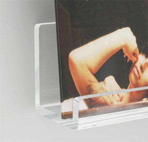 нестандартная плаваючая паліца Cd DVD насценнае мацаванне для захоўвання празрыстая акрылавая стойка для вінілавых пласцінак