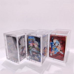 benutzerdefinierte Großhandel Erstausgabe Platte Acryl Elite Trainer Kartenhüllen Vitrine Acryl Pokemon Booster Box Schutzbox