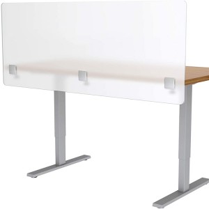 Partizzjoni tal-privatezza Frosted Acrylic Clamp-on Desk Divider Private Desk Mounted Cubicle Panel