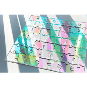 Niestandardowe puzzle edukacyjne z akrylu w kolorze tęczy