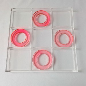 Set di giochi in acrilico con colore personalizzato da tavolo da gioco in acrilico Tic Tac Toe