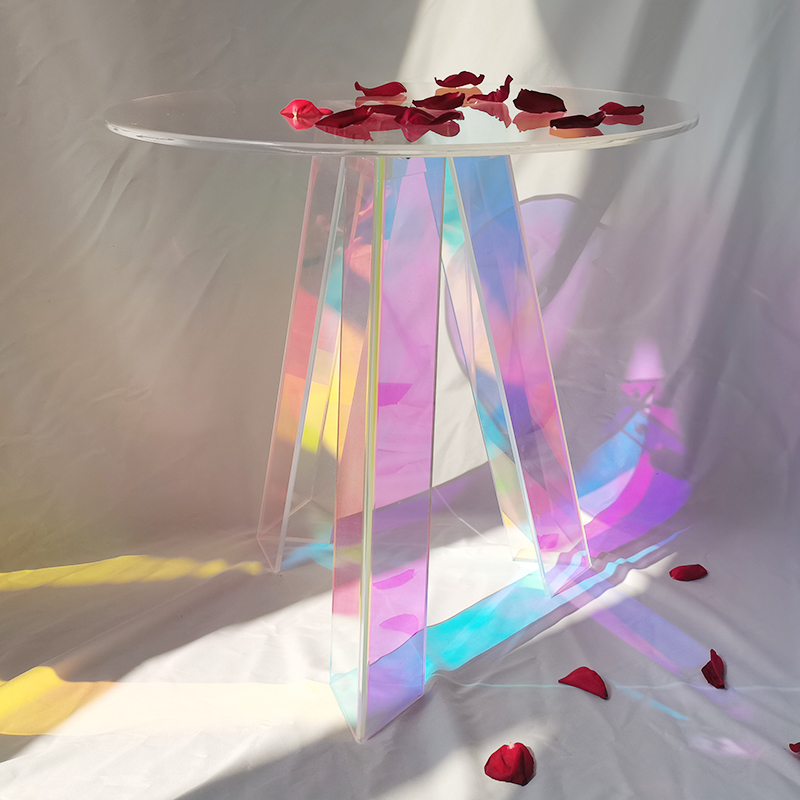 Ispiluzko perspex biribila mini plexiglas modernoa alboko mahai kristal nordikoa luxuzko akrilikoa egongelarako jangelarako mahaiak