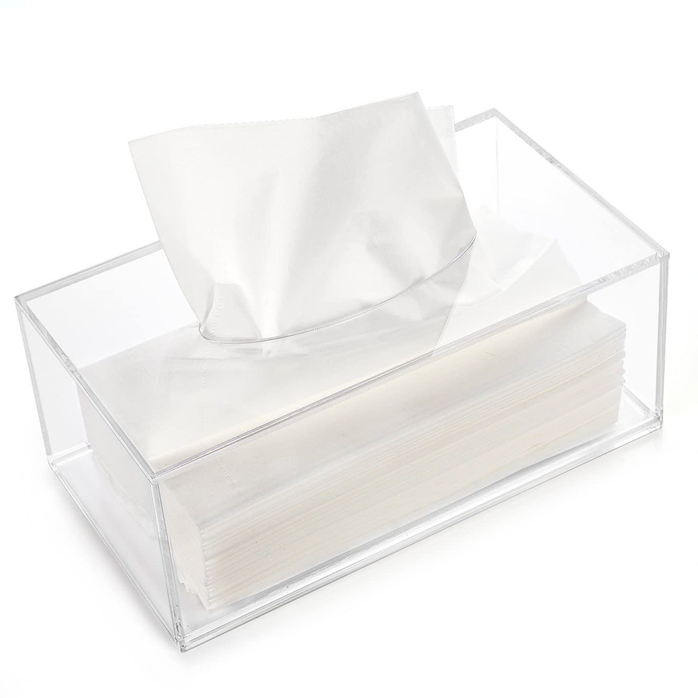 Kaxxa tat-Tissue Dispenser tal-wiċċ tal-plastik Detentur tal-kopertura akriliku Kaxxa tat-tessuti ċari