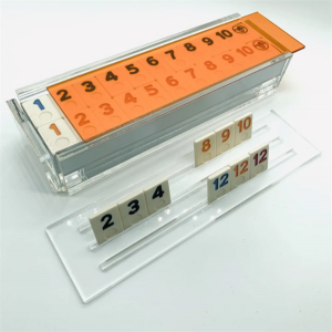 benutzerdefinierte Higgs-Sublimation Blanko-Tische Domino-Hüllen Big Double Six Domino-Spielset aus schwarzem Acryl
