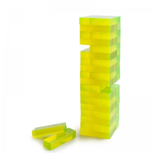 54 парчиња Clear Lucite Block 3D луксузна акрилна кула за натрупување загатка игра