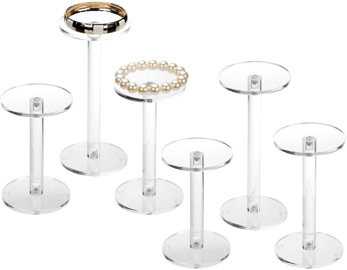 Desktop Adat Perspex Gelang Nangtung Acrylic Perhiasan Watch Rak Témbongkeun