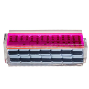 Төрөл бүрийн өнгөт дэлгэцийн хайрцаг Plexiglass Domino Set Neon Acrylic Case