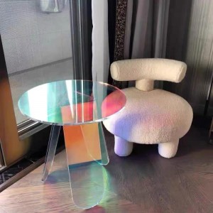 סיטונאי אקריליק שקוף חיצוני PMMA פלסטיק בחוץ עיצוב מודרני קשת שולחן קפה כיסא אוכל בבית