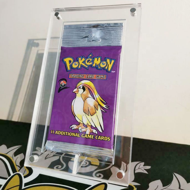 1x Pokemon TCG Acrylic Magnetic Display Frame Booster Pack Lucite Desktop Frame အခမဲ့ရပ်တည်ခြင်း။