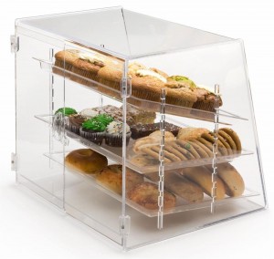 Fırın Kek Mağazası Özel Şeffaf Pencere Kutusu Akrilik Gıda Saklama Kutusu Ekmek Kurabiye Cupcake Donut Vitrin