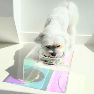 โลโก้ที่กำหนดเองขายส่งหรูหรามีสีสัน Cat Dog Pet Water Food Feeder Bowl