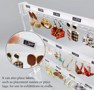 adat Transparan Perhiasan Témbongkeun Stand Panyimpenan Decor Acrylic Anting Holder pikeun Awewe Girls Toko