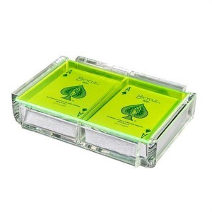 Neon Groen Lucite Geskenk Stel Box Speelkaart Stel Akriel Case