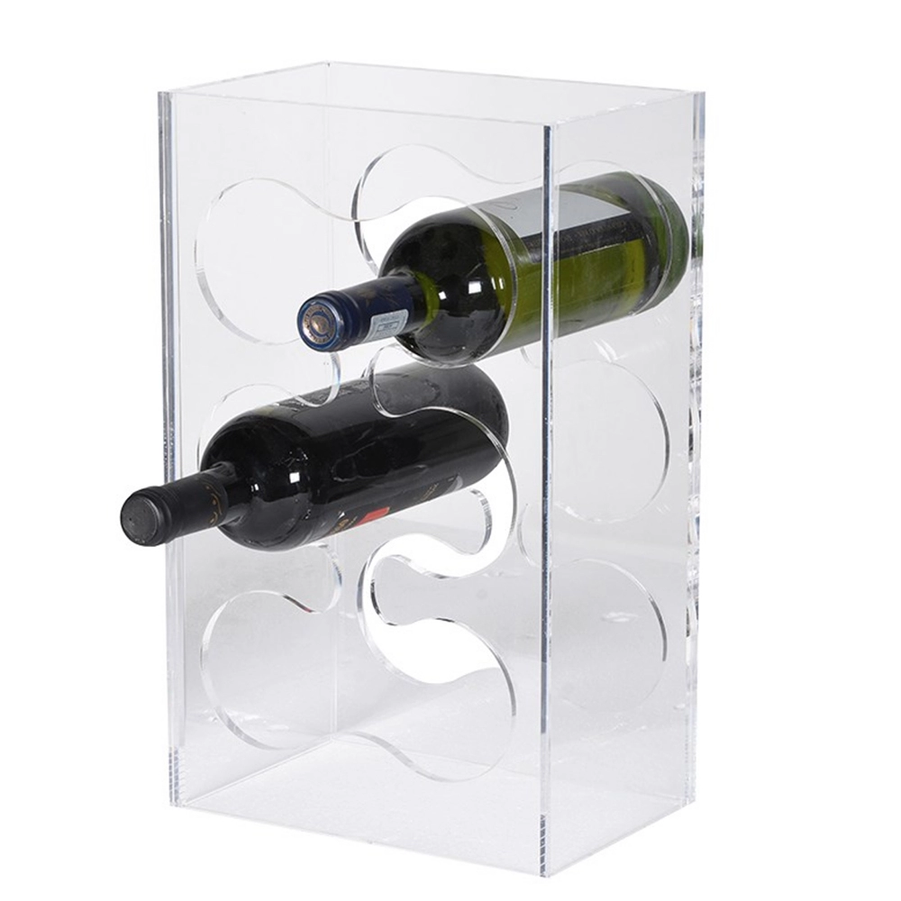 מדפי תצוגה אקריליים שקופים בהתאמה אישית לאחסון וויסקי בבקבוקי יין
