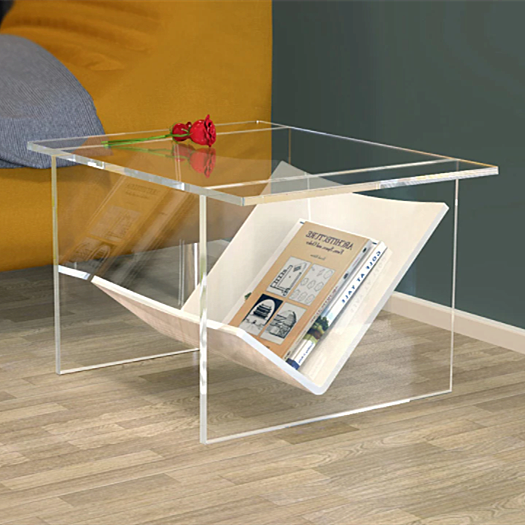 użanza bl-ingrossa intelliġenti roża kantuniera tond nordiku moderna ċara barra tal-kafè tabella skrivanija lussu acrylic side table living room