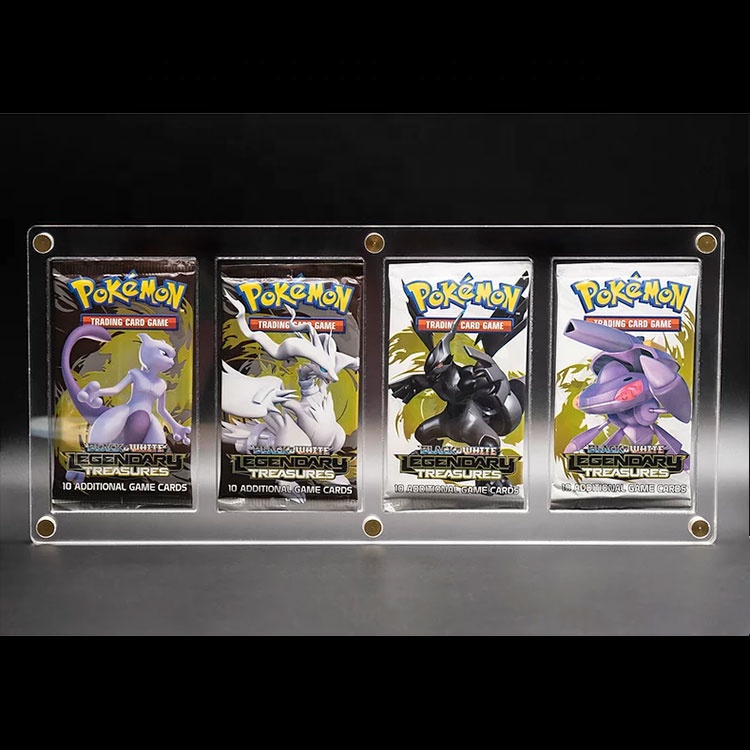 Pokemon TCG 4 Art Set Booster Pack Acryl Display Trading Card Game Card Stand Lucite