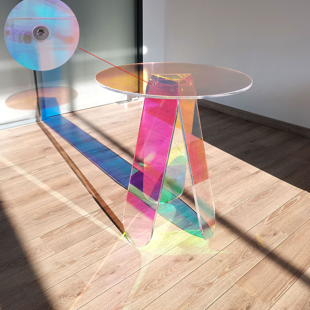 Perspex lustrzany okrągły mini nowoczesny stolik z pleksi kryształowy skandynawski luksusowy akrylowy stolik kawowy do salonu