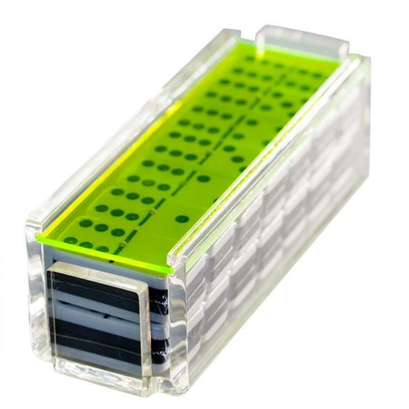 Hainbat koloretako erakusleihoa Plexiglass dominoak Neon akriliko kaxa