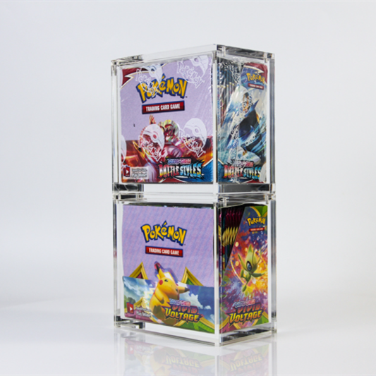 приспособено прво издание Shining fates xy evolutions magic the collecting пакети картички Clear Acrylic Pokemon Booster box box