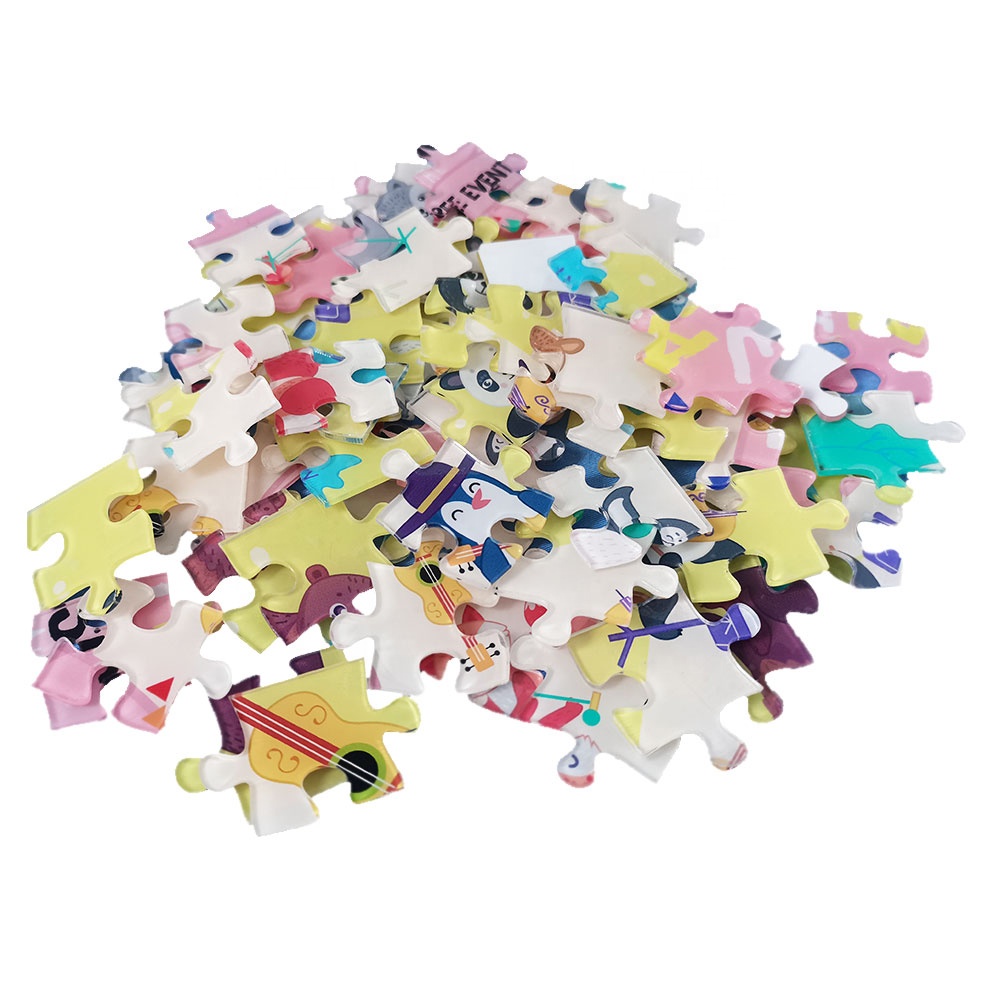 Jigsaw Puzzle immuntat mal-ħajt Qafas stampat PMMA Biċċiet Puzzle akriliku personalizzat għat-Tfal