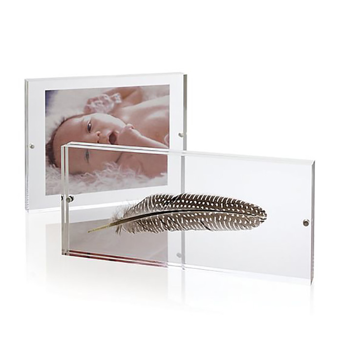 Blok akrylowy ramki do zdjęć przezroczysty kryształowy podwójny panel pleksi ramka na zdjęcia