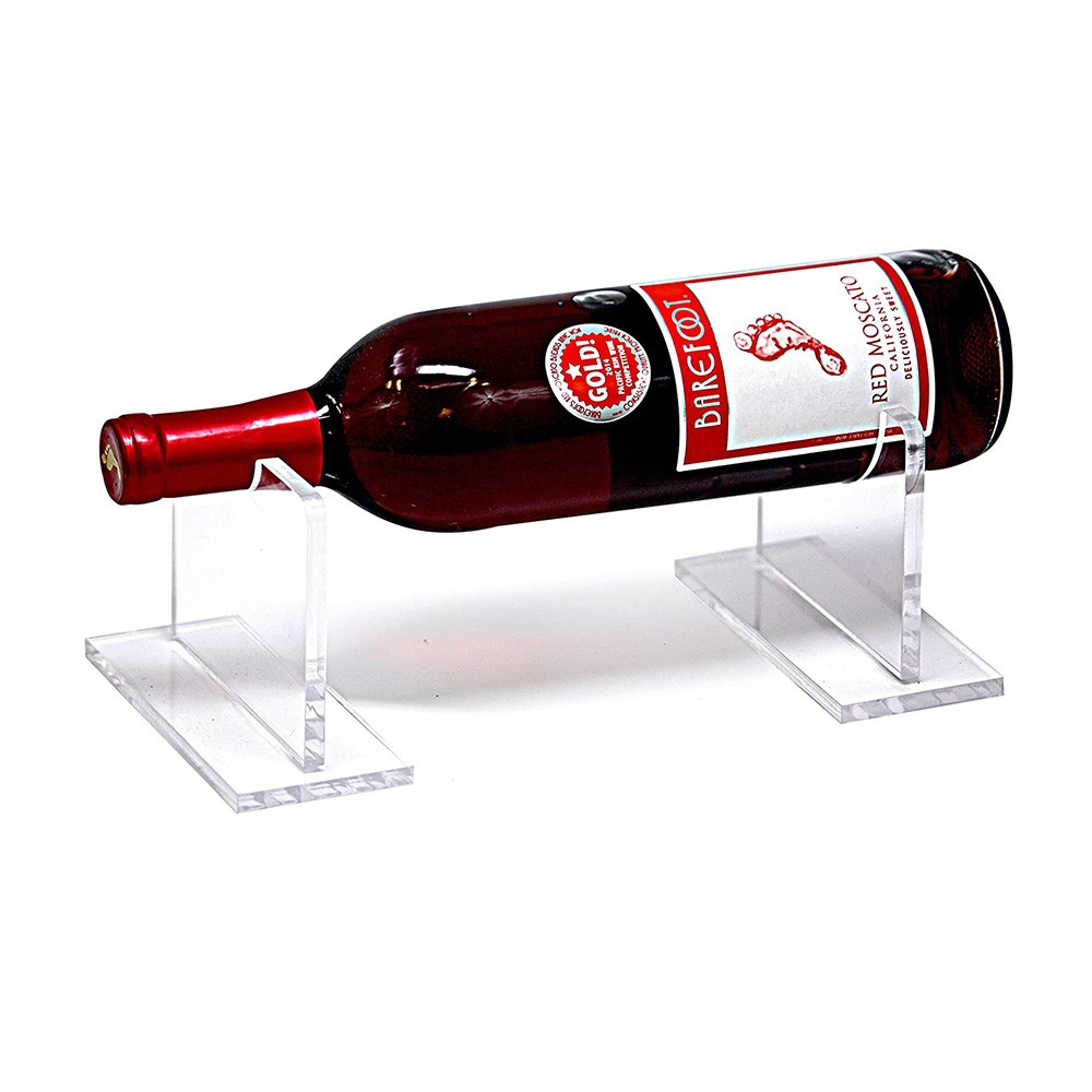 מחזיק תצוגת בקבוקי יין אקרילי מחזיק תצוגת יין שולחן אופקי אקרילי