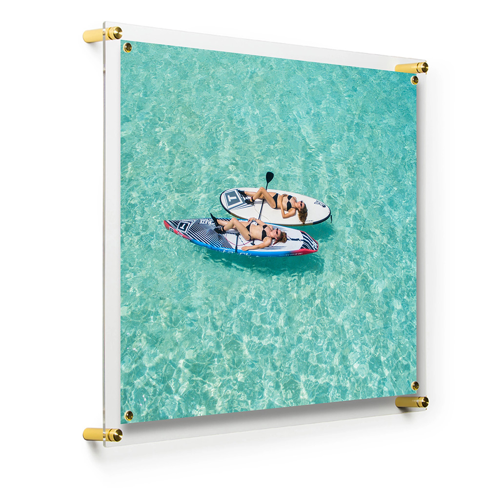מסגרת אמנותית 16×20 19 x 23 אינץ' פוסטר מרחף מסגרת קיר אקרילית עם ברגים זהב תמונה מוצגת