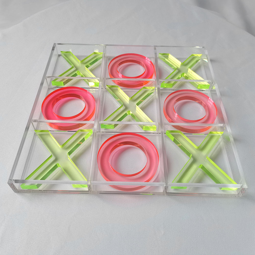 לוח משחק אקריליק בצבע מותאם אישית סט משחק אקריליק טיק טק