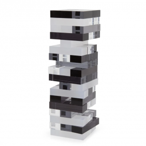 54 יחידות Clear Lucite Block 3D יוקרה אקריליק מגדל הערמה משחק פאזל