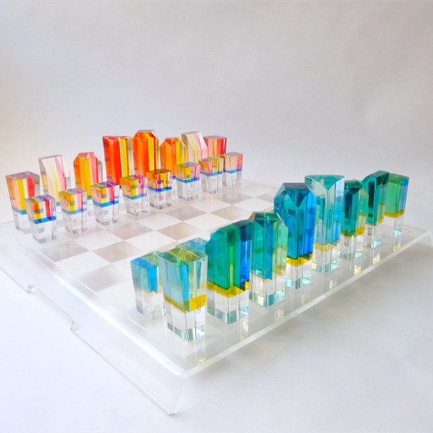 Zakázkový čínský stůl sklo plastový turnaj venkovní zahrada moderní luxusní křišťálová magnetická akrylová šachová hrací sada