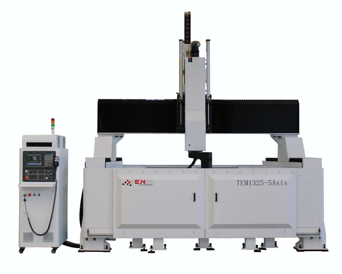 Máquina de enrutador cnc de 5 ejes TEM1325-5 máquina cnc de fabricación de moldes de cabeza oscilante de 360 ​​grados con sistema ATC