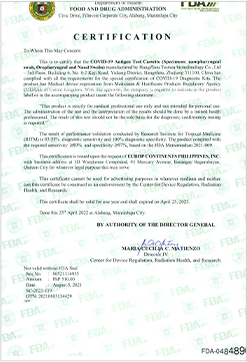 Philippine FDA Certificate