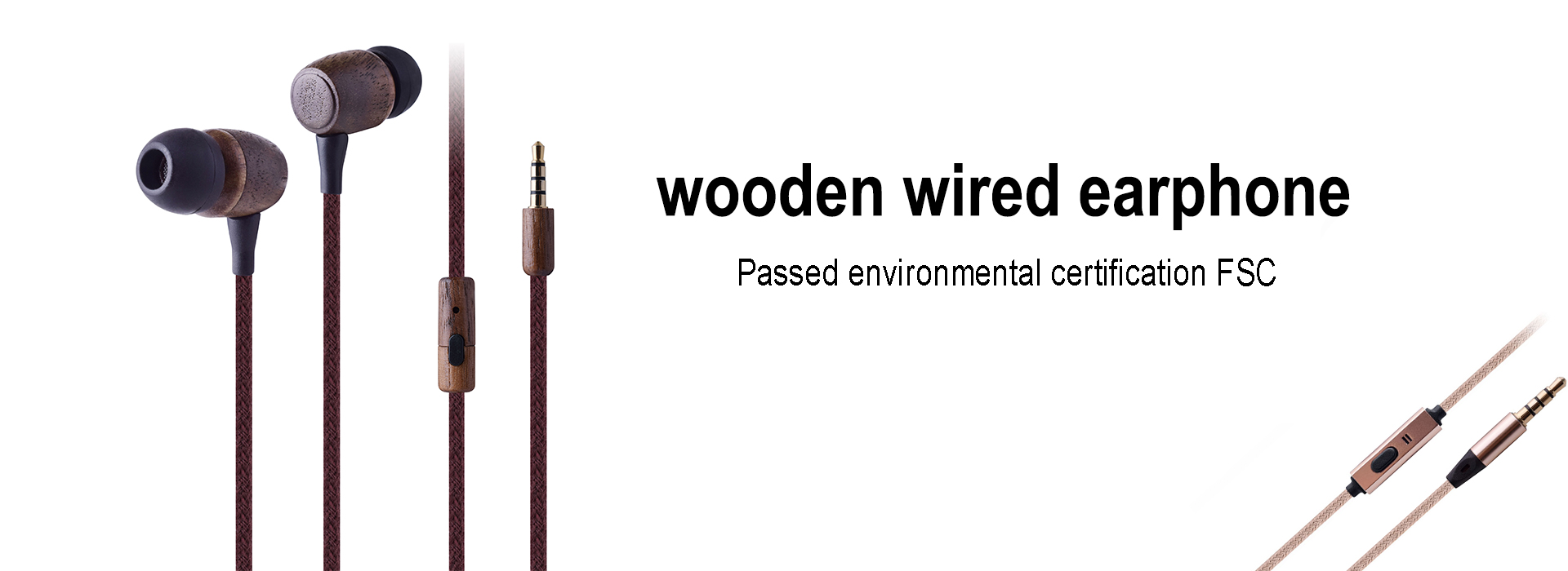  wooden wired earphone