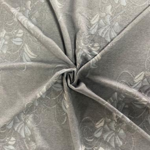 Mặt màu xám 100% polyester vải dệt kim jacquard đôi